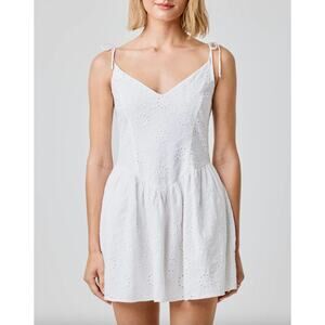 Florence by Mills Eyelet Cotton Mini Sundress Bright White Women’s Size M